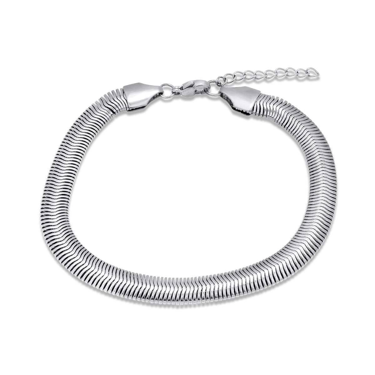 Dennis Snake Silver Bracelet 6MM Βραχιόλι από ανοξείδωτο ατσάλι 316L